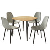 Aspen - Light Oak Square Table & 4 Light Grey Curve Chairs (Self Assembly) (DHD) Image 1