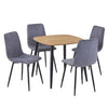 Aspen - Light Oak Square Table & 4 Straight Stitch Grey Chairs (Self Assembly) (DHD) Image 1