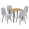 Aspen - Light Oak Square Table & 4 Straight Stitch Light Grey Cord Chairs (Self Assembly) (DHD) Image 1