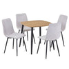 Aspen - Light Oak Square Table & 4 Straight Stitch Natural Chairs (Self Assembly) (DHD) Image 1