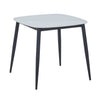 Aspen - Square Dining Table, Gloss White Sintered Stone Top With Black Tapered Legs (Self Assembly) (DHD) Image 1