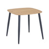 Aspen - Square Dining Table, Light Oak Effect Top With Black Tapered Legs (Self Assembly) (DHD) Image 1
