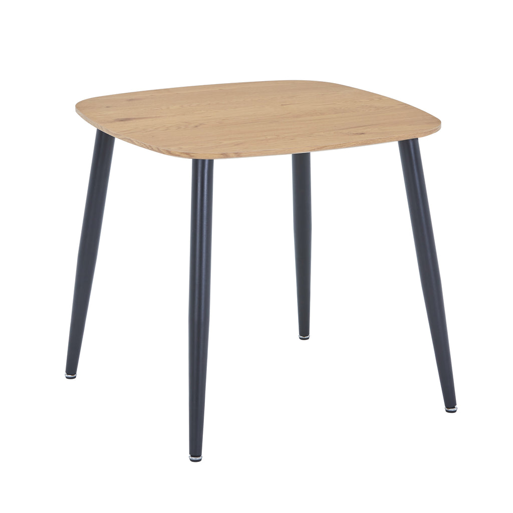 Aspen - Square Dining Table, Light Oak Effect Top With Black Tapered Legs (Self Assembly) (DHD) Image 1