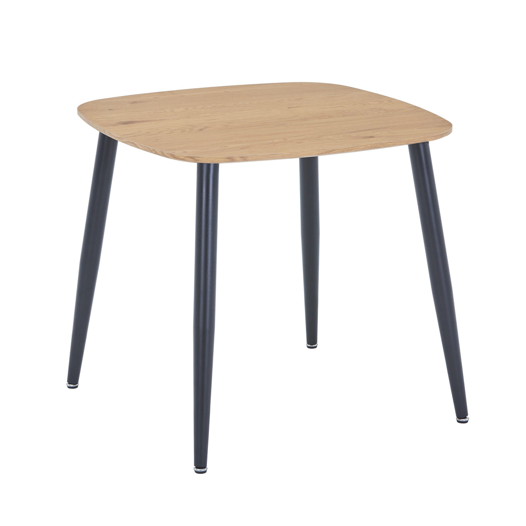 Aspen - Square Dining Table, Light Oak Effect Top With Black Tapered Legs (Self Assembly) (DHD) Image 1