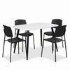 Aspen - White Rectangular Table & 4 Academy Black Chairs (Self Assembly) (DHD) Image 1