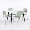 Aspen - White Rectangular Table & 4 Academy Sage Green Chairs (Self Assembly) (DHD) Image 1