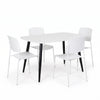 Aspen - White Rectangular Table & 4 Academy White Chairs (Self Assembly) (DHD) Image 1