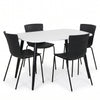 Aspen - White Rectangular Table & 4 Bali Black Chairs (Self Assembly) (DHD) Image 1