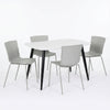 Aspen - White Rectangular Table & 4 Bali Light Grey Chairs (Self Assembly) (DHD) Image 1