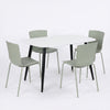 Aspen - White Rectangular Table & 4 Bali Sage Green Chairs (Self Assembly) (DHD) Image 1