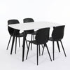 Aspen - White Rectangular Table & 4 Carnaby Black Chairs (Self Assembly) (DHD) Image 1