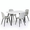 Aspen - White Rectangular Table & 4 Carnaby Light Grey Chairs (Self Assembly) (DHD) Image 1