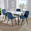 Aspen - White Rectangular Table & 4 Diamond Stitch Blue Cord Fabric Chairs (Self Assembly) (DHD) Image 1