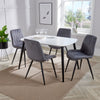 Aspen - White Rectangular Table & 4 Diamond Stitch Grey Fabric Chairs (Self Assembly) (DHD) Image 1