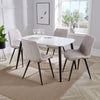 Aspen - White Rectangular Table & 4 Diamond Stitch Natural Fabric Chairs (Self Assembly) (DHD) Image 1