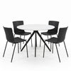 Aspen - White Round Table & 4 Bali Black Chairs (Self Assembly) (DHD) Image 1