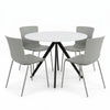 Aspen - White Round Table & 4 Bali Light Grey Chairs (Self Assembly) (DHD) Image 1