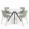 Aspen - White Round Table & 4 Bali Sage Green Chairs (Self Assembly) (DHD) Image 1