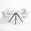 Aspen - White Round Table & 4 Bali White Chairs (Self Assembly) (DHD) Image 1