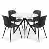 Aspen - White Round Table & 4 Carnaby Black Chairs (Self Assembly) (DHD) Image 1