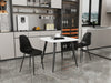 Aspen - White Square Table & 2 Black Curve Chairs (Self Assembly) (DHD) Image 1