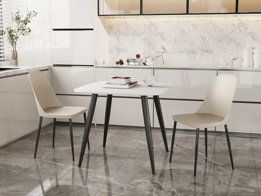 Aspen - White Square Table & 2 Calico Duo Chairs (Self Assembly) (DHD) Image 1