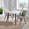 Aspen - White Square Table & 2 Diamond Stitch Natural Fabric Chairs (Self Assembly) (DHD) Image 1