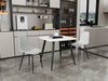 Aspen - White Square Table & 2 Light Grey Curve Chairs (Self Assembly) (DHD) Image 1