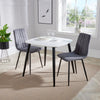 Aspen - White Square Table & 2 Straight Stitch Grey Chairs (Self Assembly) (DHD) Image 1