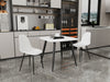 Aspen - White Square Table & 2 White Curve Chairs (Self Assembly) (DHD) Image 1
