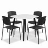 Aspen - White Square Table & 4 Academy Black Chairs (Self Assembly) (DHD) Image 1