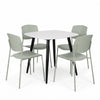 Aspen - White Square Table & 4 Academy Sage Green Chairs (Self Assembly) (DHD) Image 1