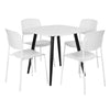 Aspen - White Square Table & 4 Academy White Chairs (Self Assembly) (DHD) Image 1