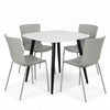 Aspen - White Square Table & 4 Bali Light Grey Chairs (Self Assembly) (DHD) Image 1