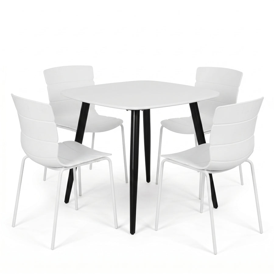Aspen - White Square Table & 4 Bali White Chairs (Self Assembly) (DHD) Image 1