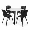 Aspen - White Square Table & 4 Carnaby Black Chairs (Self Assembly) (DHD) Image 2