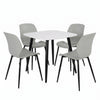 Aspen - White Square Table & 4 Carnaby Light Grey Chairs (Self Assembly) (DHD) Image 1