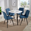 Aspen - White Square Table & 4 Diamond Stitch Blue Cord Fabric Chairs (Self Assembly) (DHD) Image 1