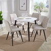 Aspen - White Square Table & 4 Diamond Stitch Natural Fabric Chairs (Self Assembly) (DHD) Image 1