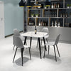Aspen - White Square Table & 4 Light Grey Curve Chairs (Self Assembly) (DHD) Image 1