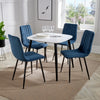 Aspen - White Square Table & 4 Straight Stitch Blue Cord Chairs (Self Assembly) (DHD) Image 1