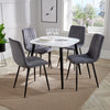 Aspen - White Square Table & 4 Straight Stitch Grey Chairs (Self Assembly) (DHD) Image 1
