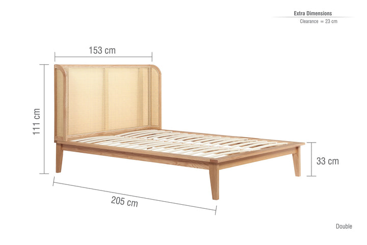 Birlea Astrid Rattan Bed (Self Assembly) (DHD)