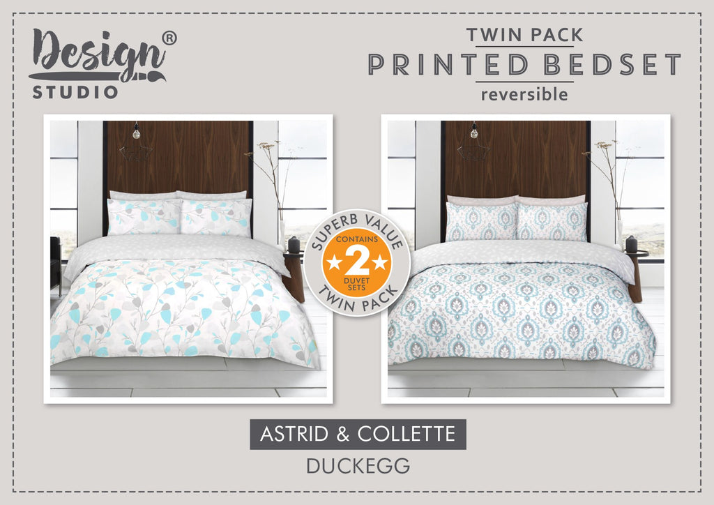 Astrid Collette Duvet Cover Set Double TWIN PACK