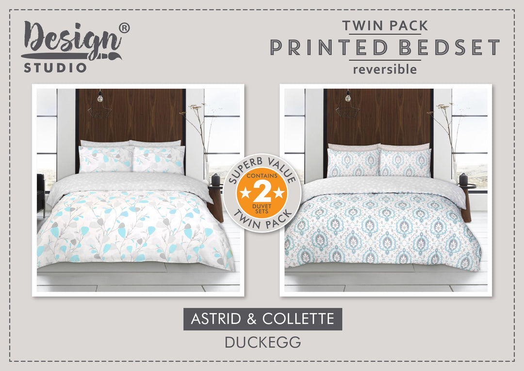 Astrid Collette Duvet Cover Set Double TWIN PACK