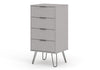 Augusta - 4 Drawer Narrow Chest Grey Textured (Self Assembly) (DHD) Image 1