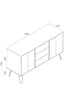 Augusta - Medium Sideboard With 2 Doors, 3 Drawers Grey Textured (Self Assembly) (DHD) Image 2