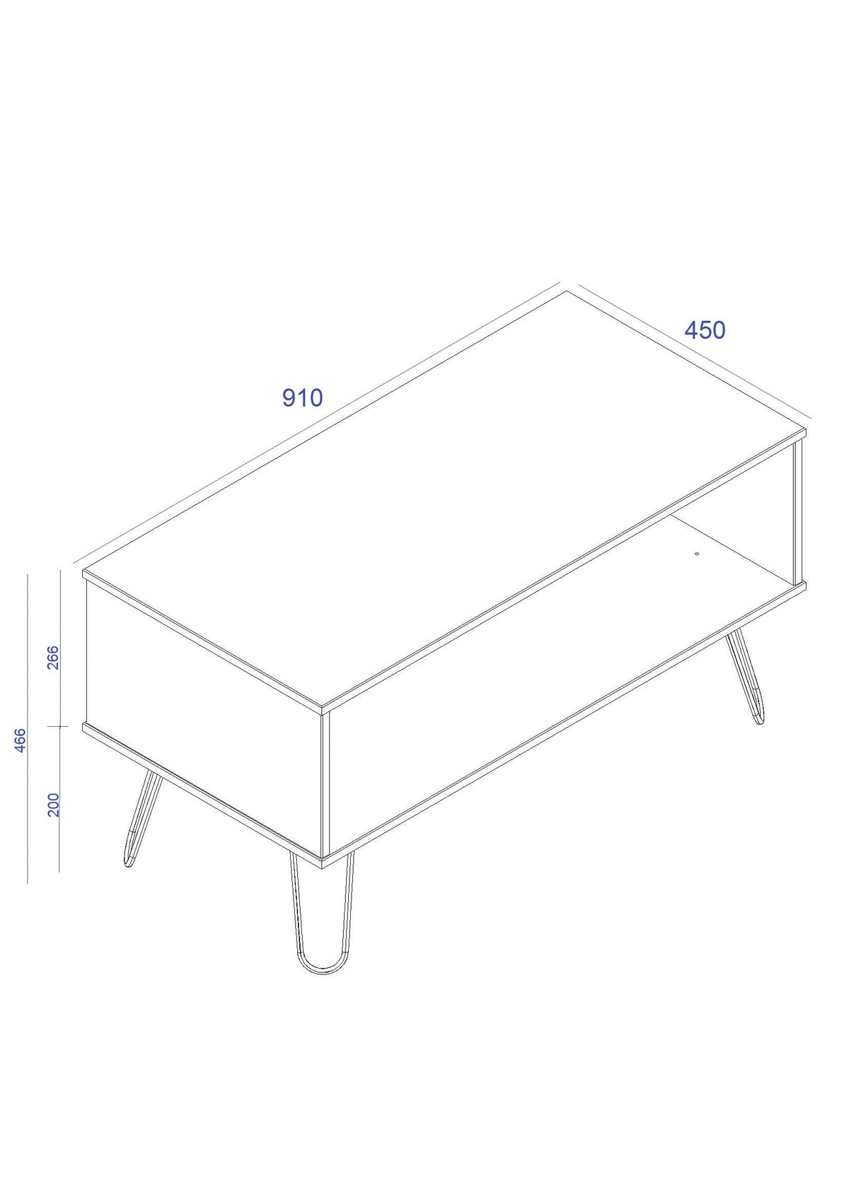 Augusta - Open Coffee Table Grey Textured (Self Assembly) (DHD) Image 2