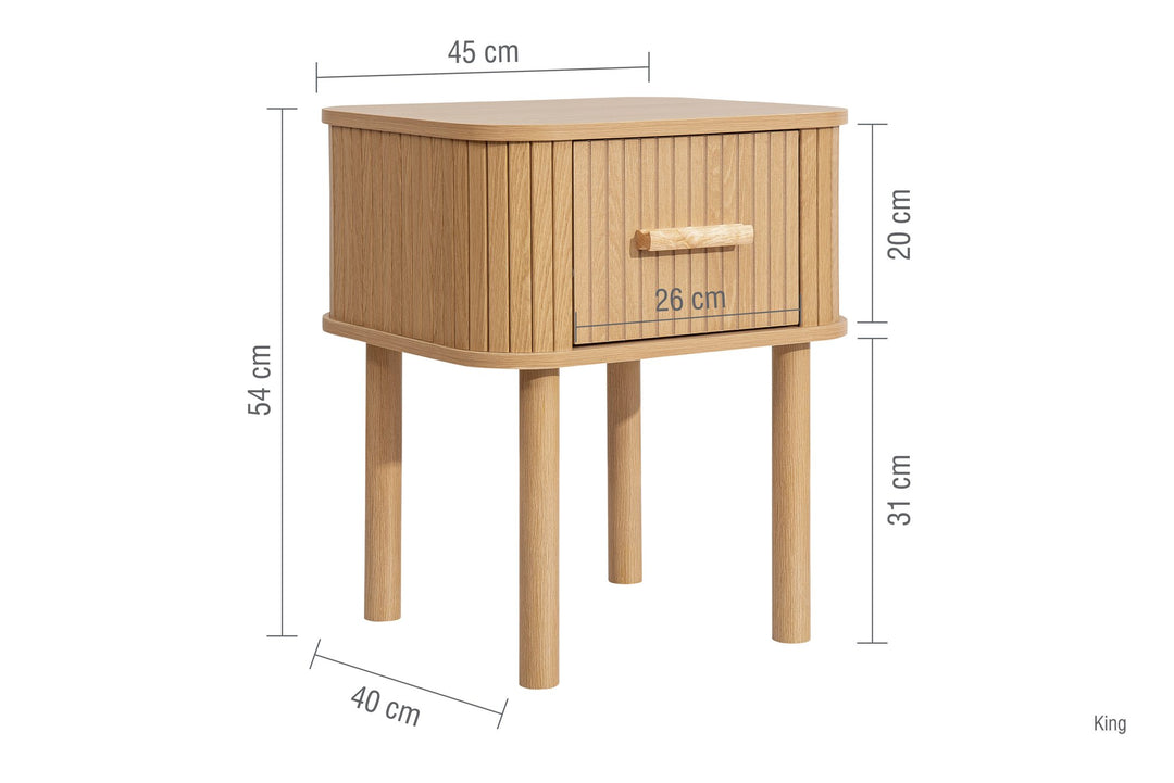 Birlea Axel 1 Drawer Fluted Bedside (Self Assembly) (DHD)