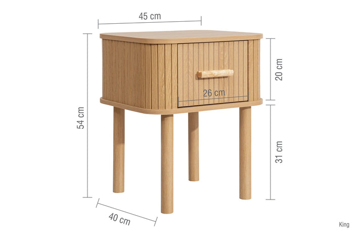Birlea Axel 1 Drawer Fluted Bedside (Self Assembly) (DHD)